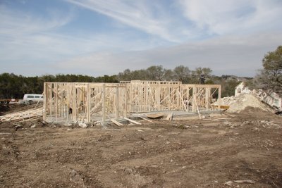 Back of the house, first floor framed