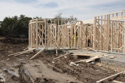 Back of the house (2), first floor framed