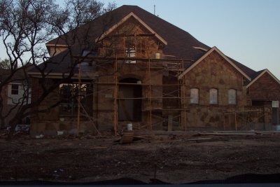 More stone on the front of the house