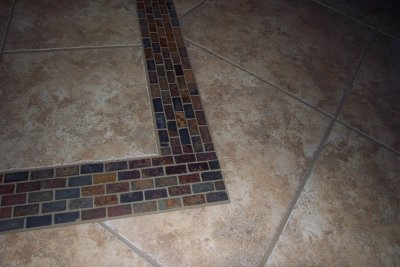 Close up of the tile border