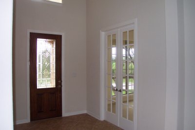 Front entry and doors to homeschool room