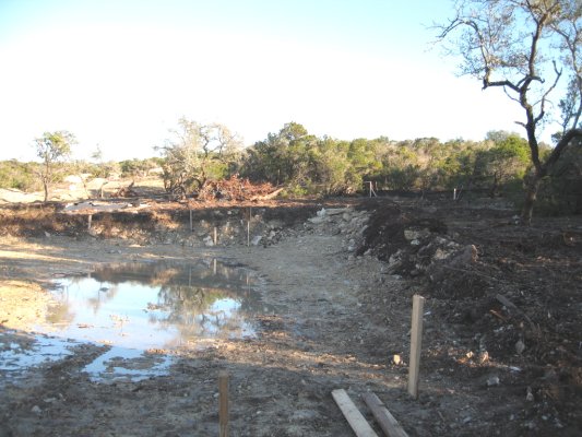 The lot cut for the foundation