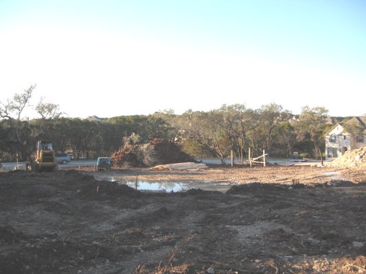 Backyard view (lot cut for the foundation)